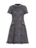 Tweed Short-Sleeve Dress