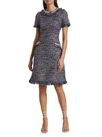 Tweed Short-Sleeve Dress