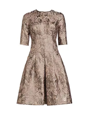 Metallic Jacquard Mini-Dress