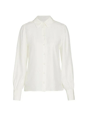 Victorian Button-Front Silk Blouse