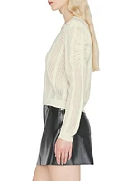 Cashmere Pointelle Cable-Knit Sweater