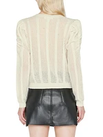 Cashmere Pointelle Cable-Knit Sweater