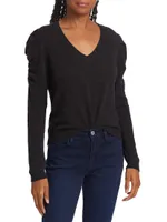 Ruched Cashmere-Blend Sweater