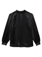 Silk Mockneck Blouse