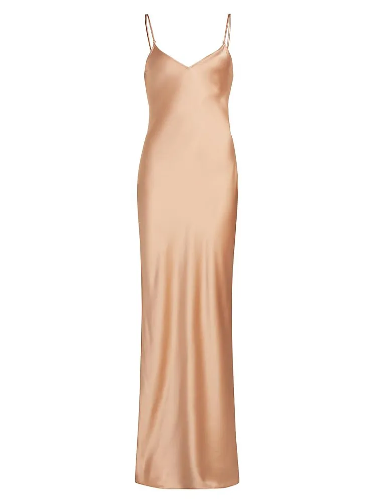 Silk Fitted Maxi Dress