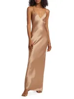 Silk Fitted Maxi Dress