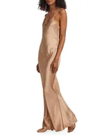 Silk Fitted Maxi Dress