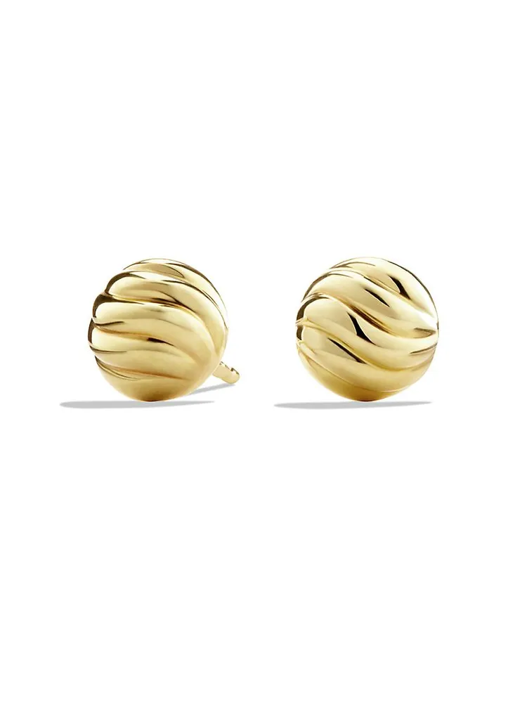 Sculpted Cable Stud Earrings in 18K Yellow Gold