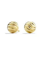 Sculpted Cable Stud Earrings in 18K Yellow Gold