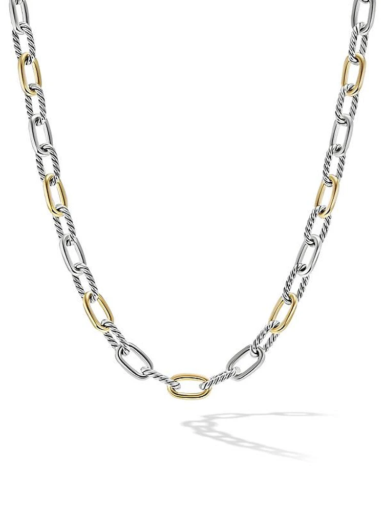 Madison® Chain Necklace in Sterling Silver with 18K Yellow Gold