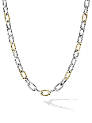 Madison® Chain Necklace in Sterling Silver with 18K Yellow Gold