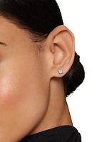Petite Chatelaine Stud Earrings in 18K White Gold with Pavé Diamonds, 5mm