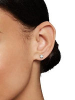 Petite Chatelaine Stud Earrings in 18K White Gold with Pavé Diamonds, 5mm