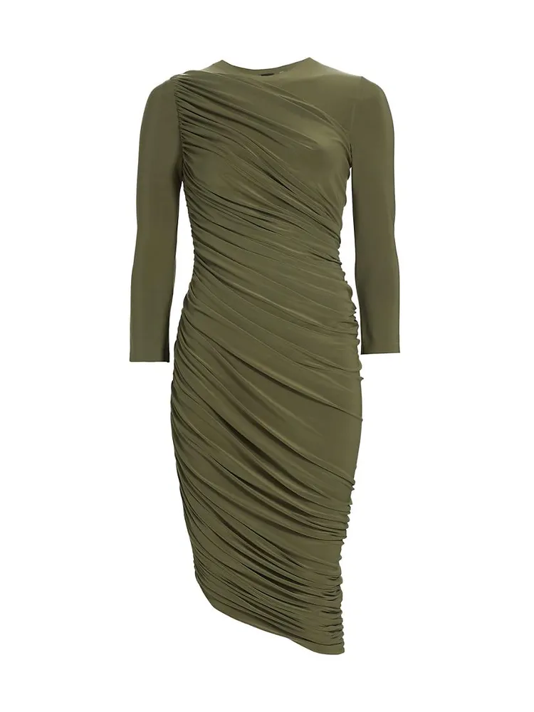 Diana Shirred Jersey Knee-Length Dress