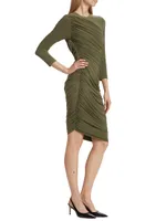 Diana Shirred Jersey Knee-Length Dress