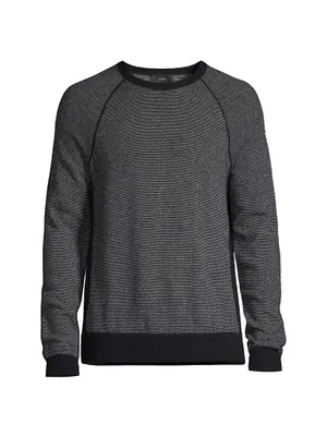 Birdseye Wool & Cotton-Blend Raglan Sweater