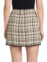 Ohemia Plaid Cotton-Blend Tweed Miniskirt