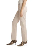 Harlow Mid-Rise Straight-Leg Leather Pants