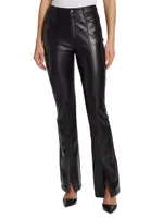 Shanis Vegan Leather Split-Hem Pants