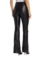 Shanis Vegan Leather Split-Hem Pants