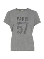 Paris 57 EmbellishedCotton-Blend Short-Sleeve T-Shirt