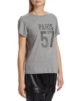 Paris 57 EmbellishedCotton-Blend Short-Sleeve T-Shirt