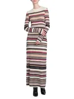 Striped Knitted Maxi Dress