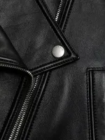 Leather Cropped Moto Jacket
