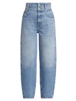 Double-Waist Weston High-Rise Rigid Barrel Jeans