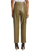 Tesse Belted Faux Leather Cargo Pants