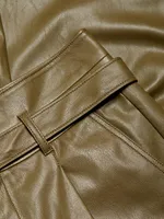 Tesse Belted Faux Leather Cargo Pants