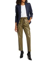 Tesse Belted Faux Leather Cargo Pants