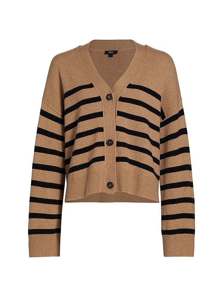 Geneva Striped Wool-Blend Cardigan