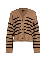 Geneva Striped Wool-Blend Cardigan
