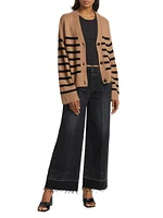 Geneva Striped Wool-Blend Cardigan