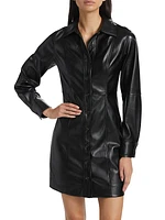 Ruby Faux Leather Mini Shirtdress