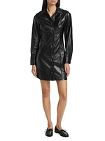 Ruby Faux Leather Mini Shirtdress