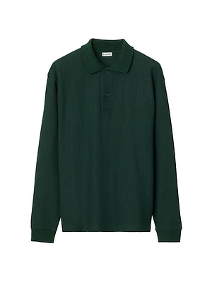 Long-Sleeve Cotton Polo Shirt