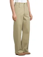 Cotton Wide-Leg Pants