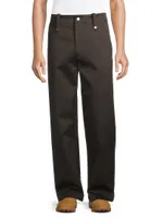 Straight-Leg Cotton Trousers