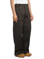 Straight-Leg Cotton Trousers