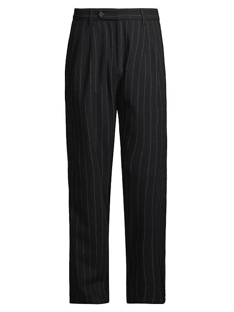 Strallo2 Pinstriped Wool Trousers