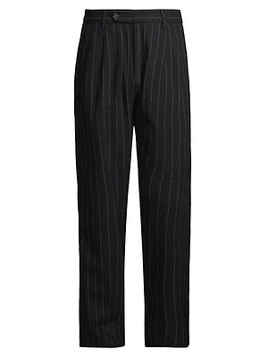 Strallo2 Pinstriped Wool Trousers