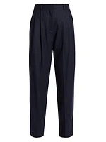 Double-Pleated Wool-Blend Trousers