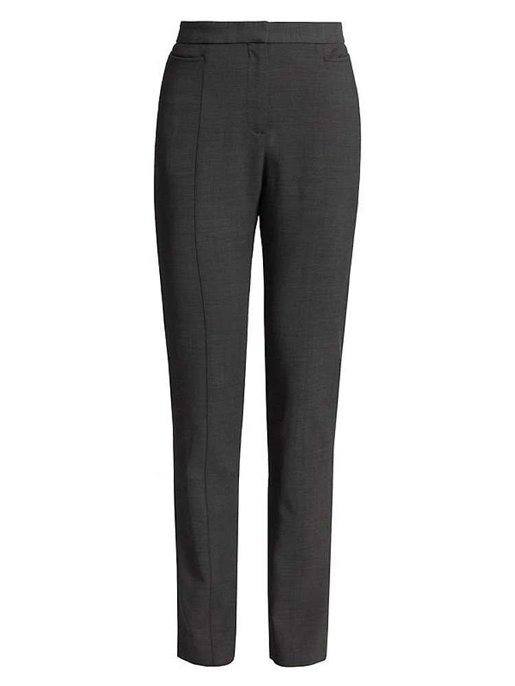 Straight-Leg Wool-Blend Trousers