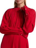 Long-Sleeve Crepe Maxi Dress