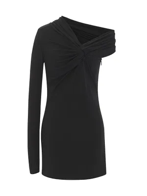 One-Shoulder Dress Crepe Jersey
