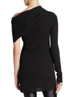 One-Shoulder Dress Crepe Jersey