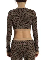 Ma Swirl Monogram Cropped Blouse