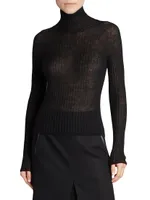 Turtleneck Top Ribbed Knit